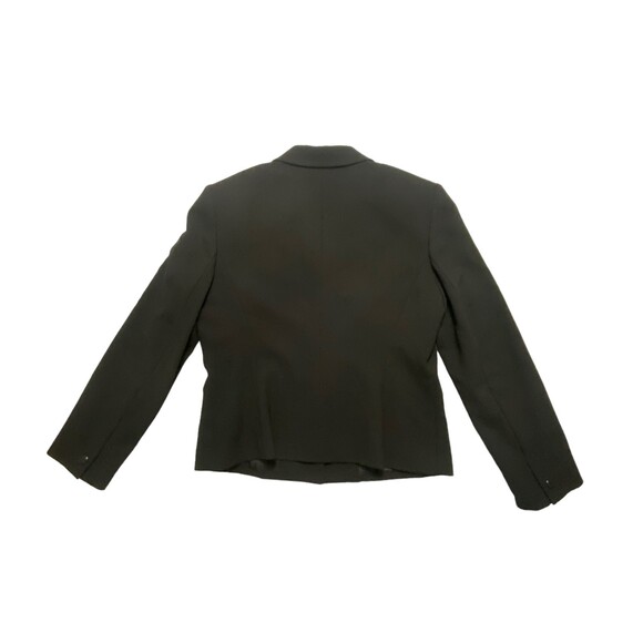 Anne Klein 3 button Shoulder Pads Jacket Blazer Suit Black Size 12 Career Wool - Picture 7 of 12